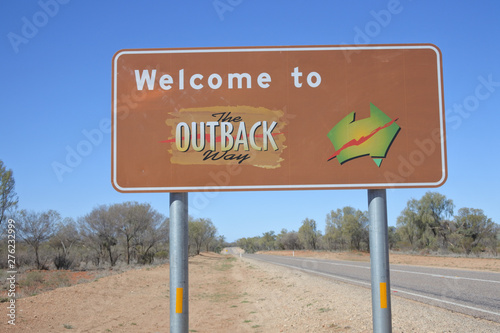 Welcome to the Outback way sign Northern Territory Australia