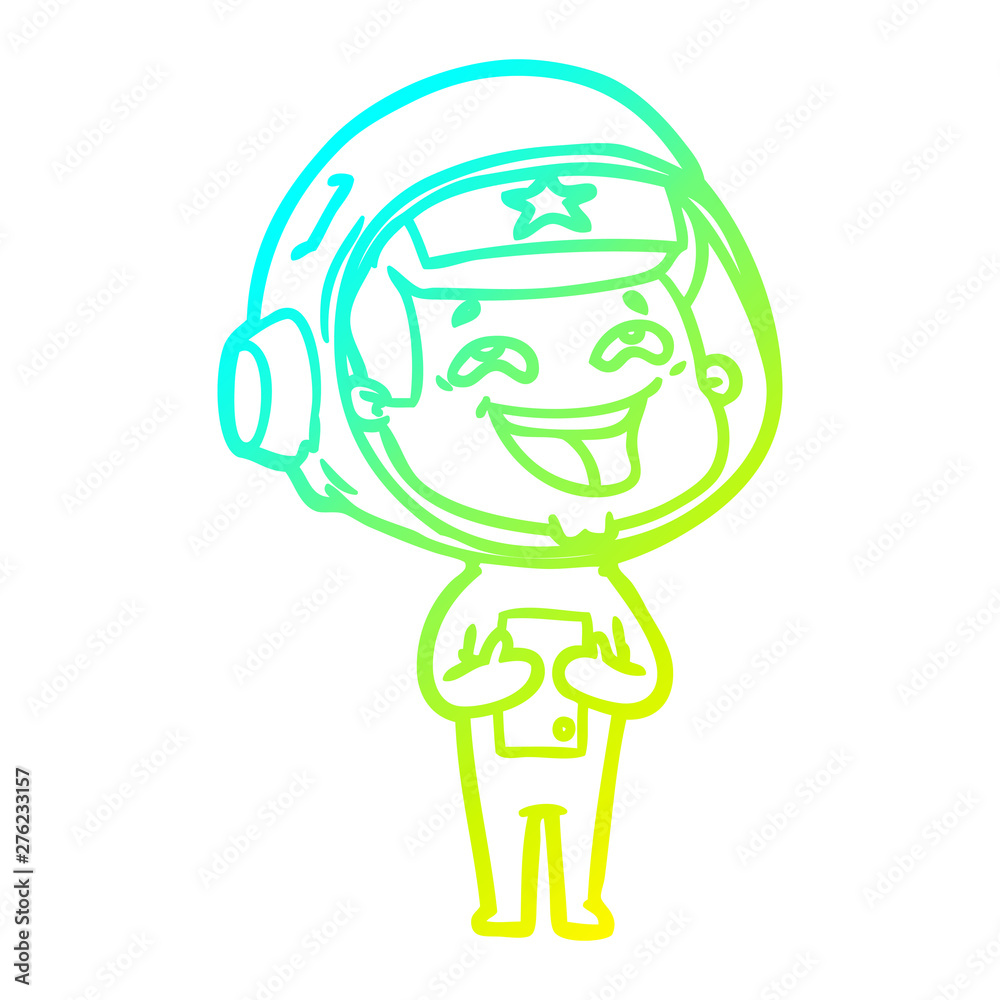 cold gradient line drawing cartoon laughing astronaut cold gradient line drawing cartoon laughing astronaut