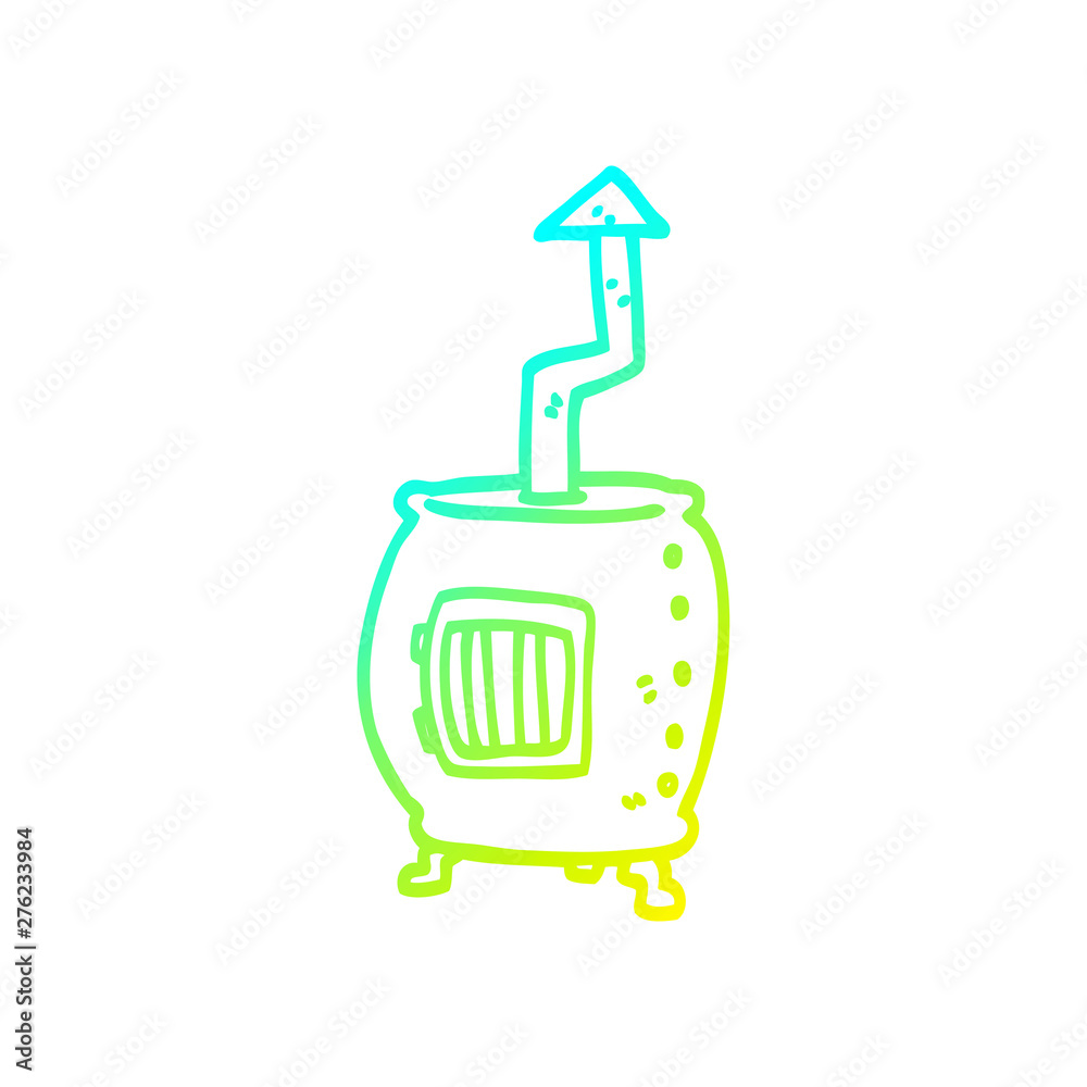 cold gradient line drawing cartoon pot bellied stove cold gradient line drawing cartoon pot bellied stove