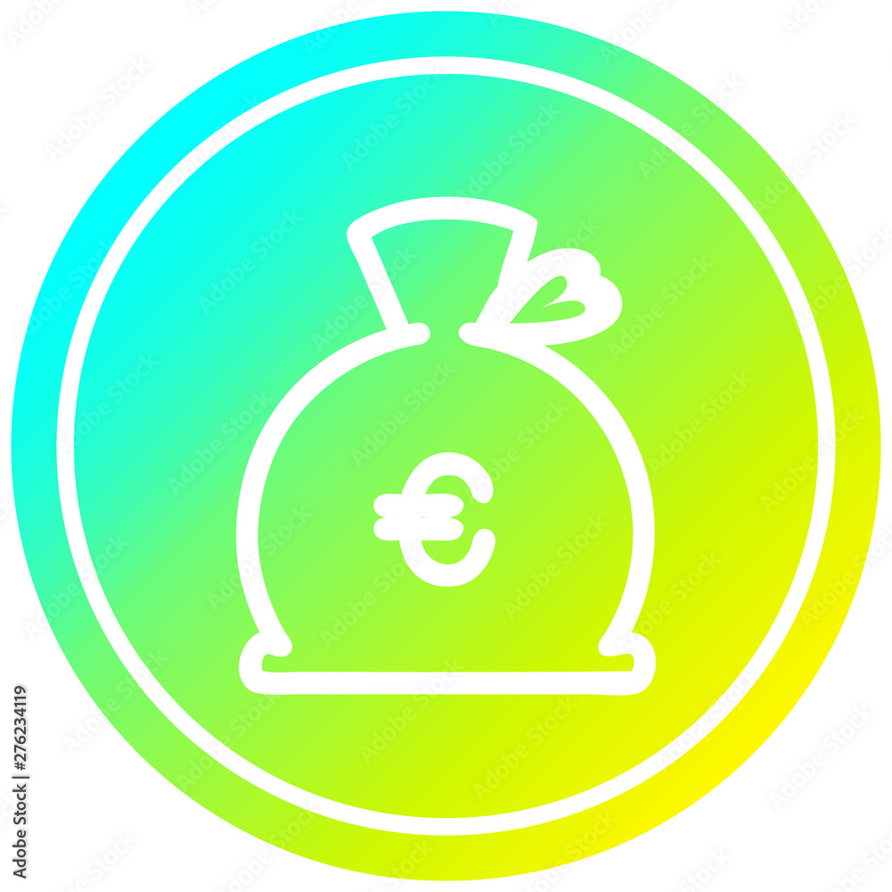 money sack circular in cold gradient spectrum money sack circular in cold gradient spectrum