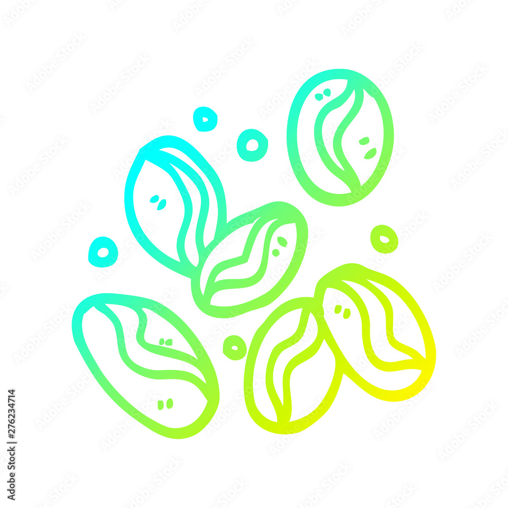 cold gradient line drawing cartoon coffee beans cold gradient line drawing cartoon coffee beans