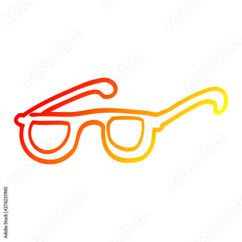 warm gradient line drawing cartoon sunglasses