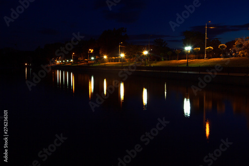 night on the urban lake