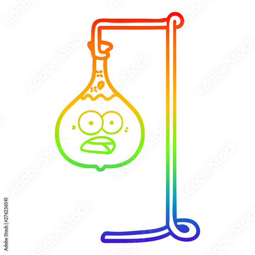 rainbow gradient line drawing cartoon science experiment