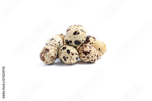 quail eggs set isolated on white background