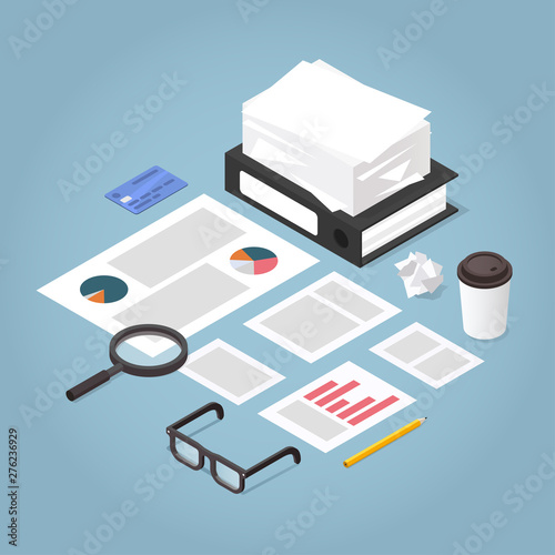 Isometric Business Plan Illustration