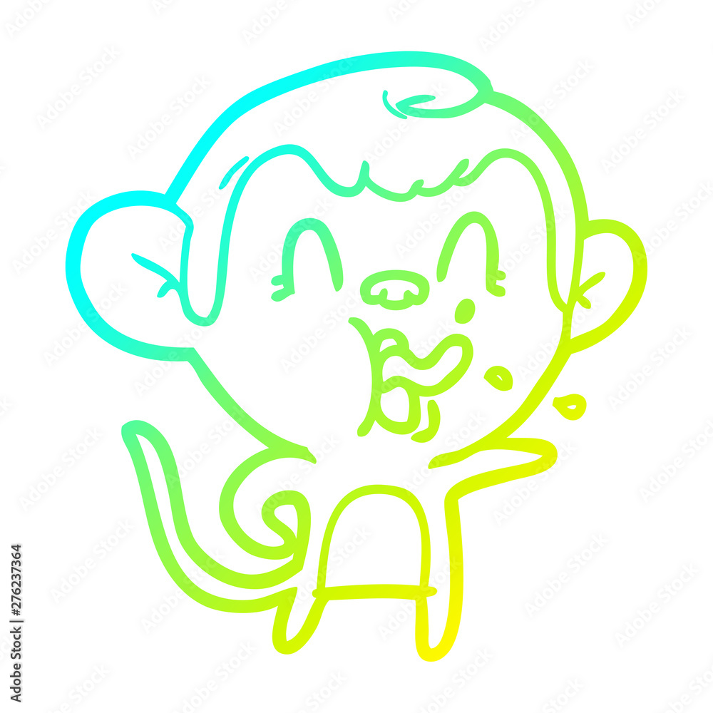 cold gradient line drawing crazy cartoon monkey cold gradient line drawing crazy cartoon monkey