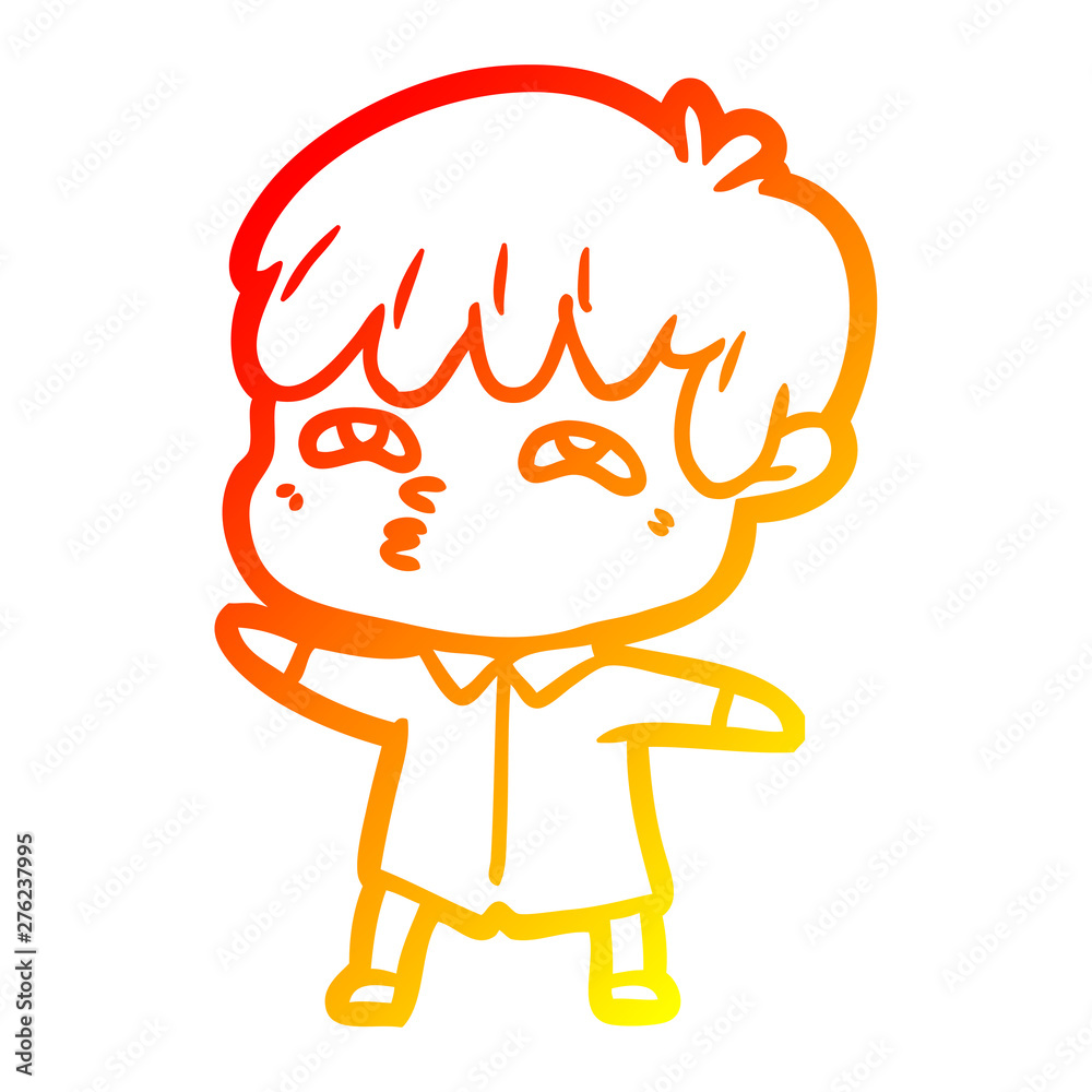 warm gradient line drawing cartoon curious man warm gradient line drawing cartoon curious man