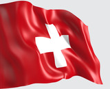 Waving flag of Switzerland . 3d illustration
