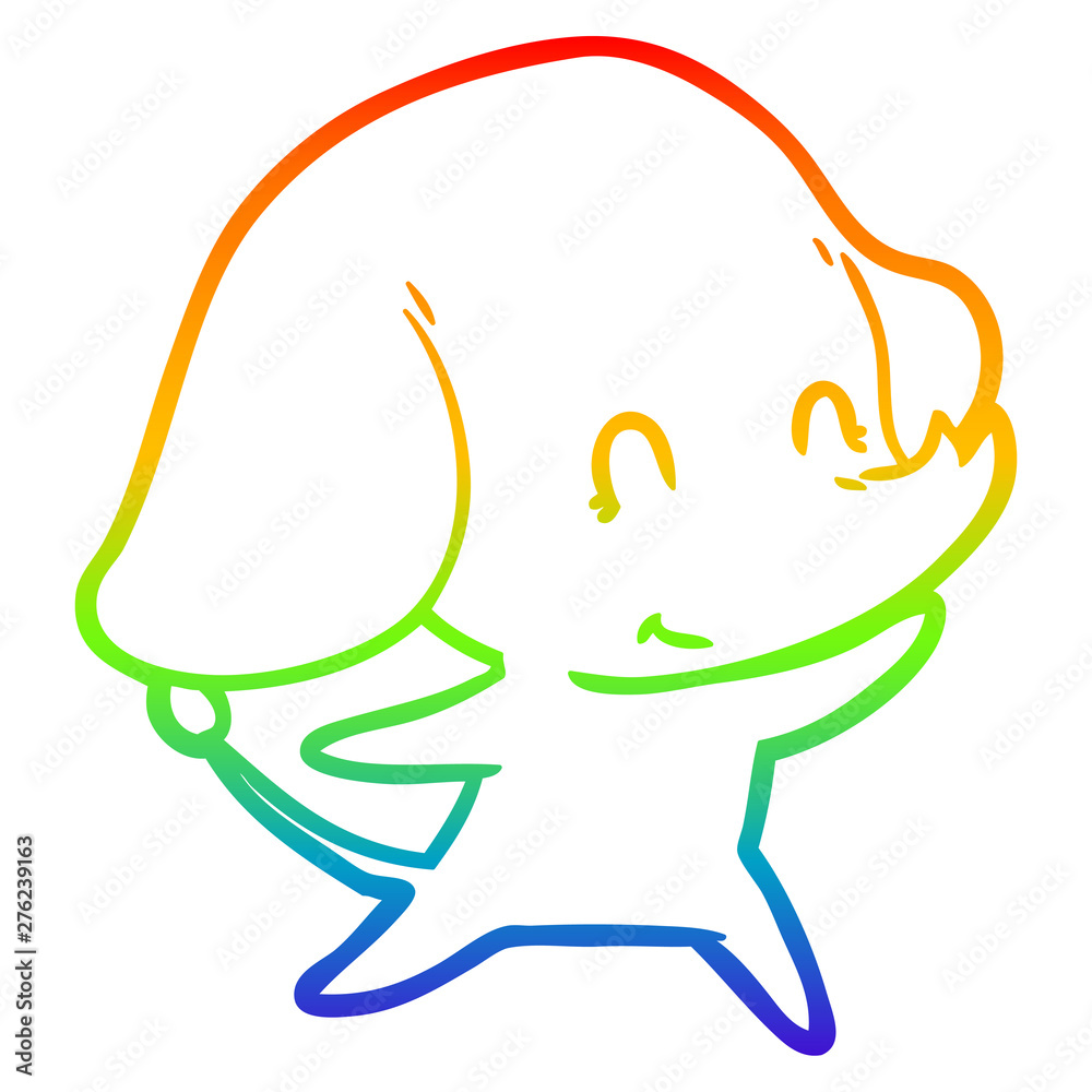 rainbow gradient line drawing cute cartoon elephant rainbow gradient line drawing cute cartoon elephant