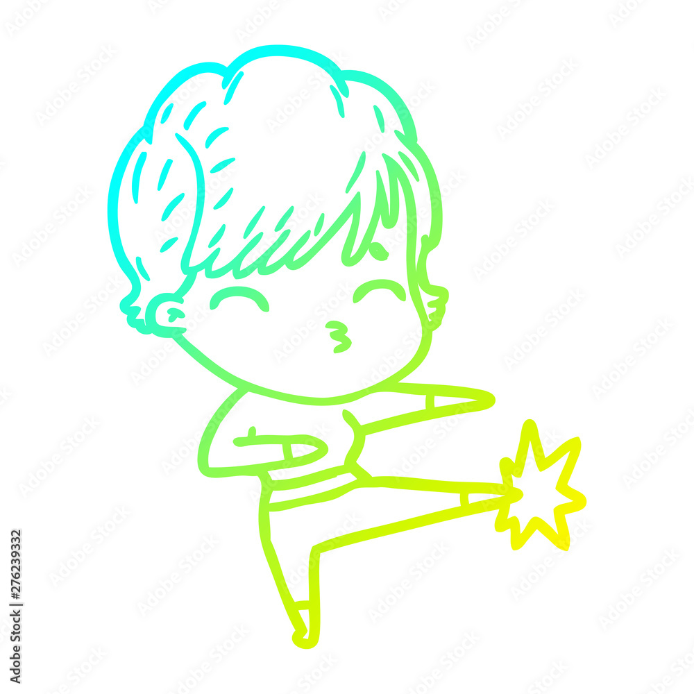 cold gradient line drawing cartoon woman thinking cold gradient line drawing cartoon woman thinking