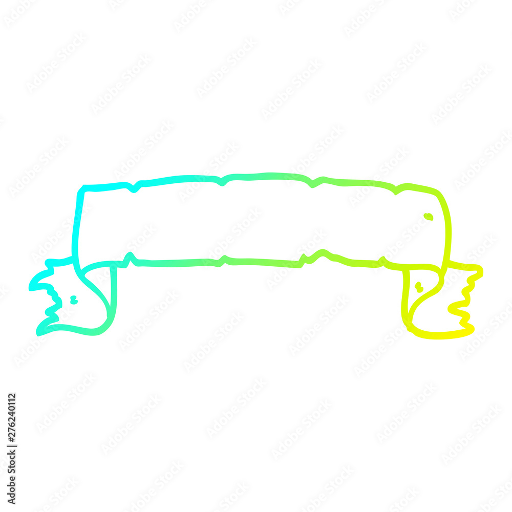 cold gradient line drawing cartoon scroll banner cold gradient line drawing cartoon scroll banner