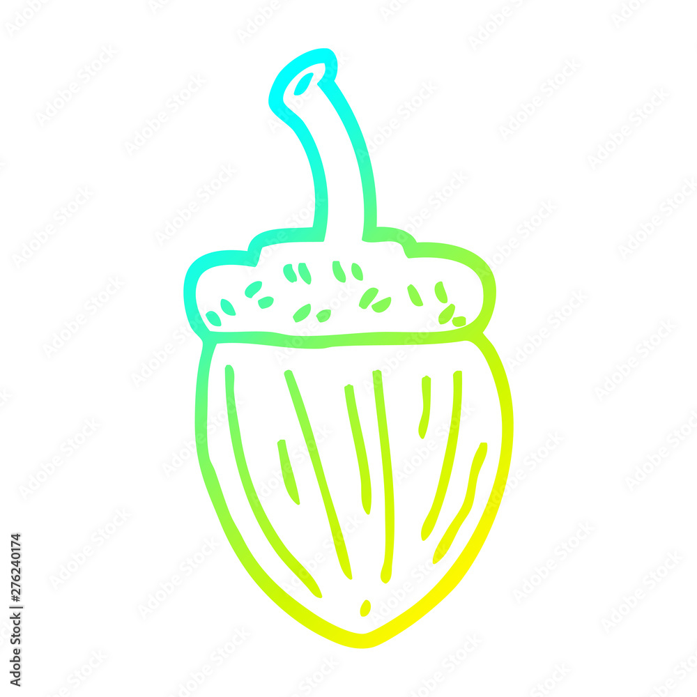 cold gradient line drawing cartoon acorn cold gradient line drawing cartoon acorn