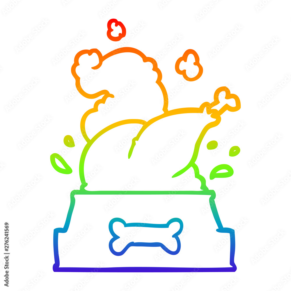 rainbow gradient line drawing whole cooked turkey crammed into a dog bowl for a happy christmas pup rainbow gradient line drawing whole cooked turkey crammed into a dog bowl for a happy christmas pup