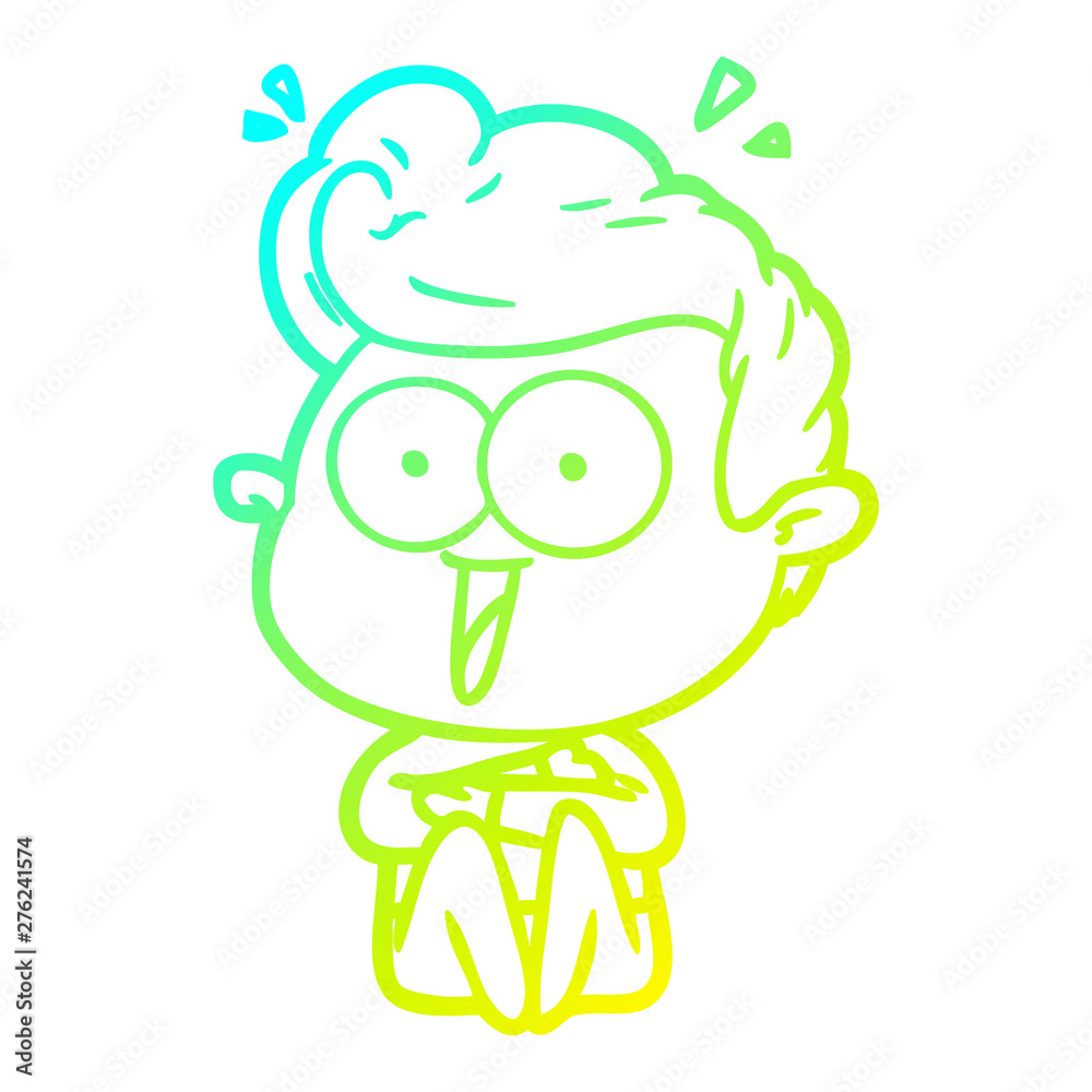 cold gradient line drawing cartoon man cold gradient line drawing cartoon man