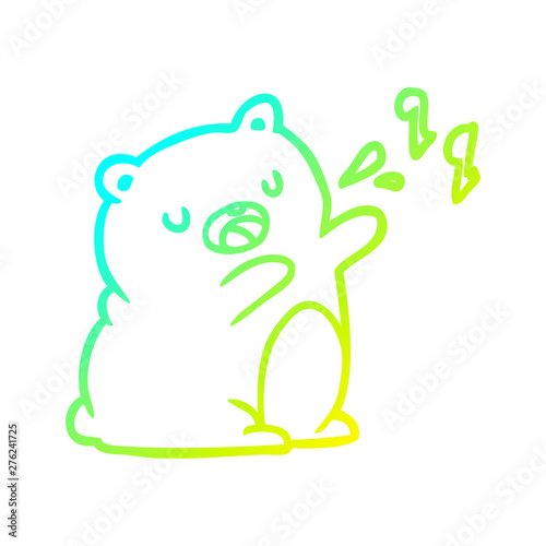 cold gradient line drawing bear singing a song