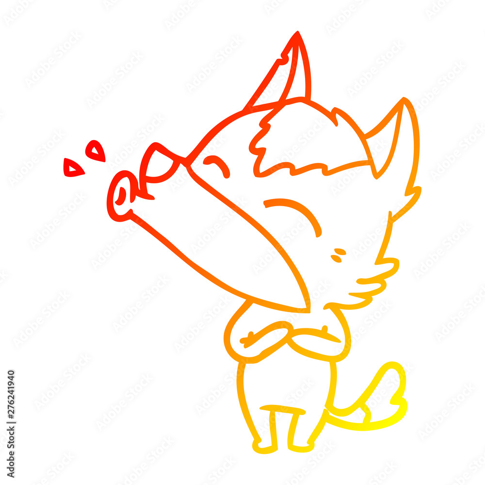 warm gradient line drawing howling wolf cartoon warm gradient line drawing howling wolf cartoon