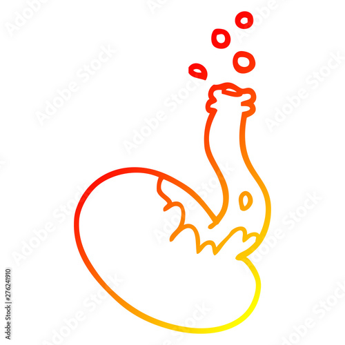 warm gradient line drawing cartoon chemical reaction