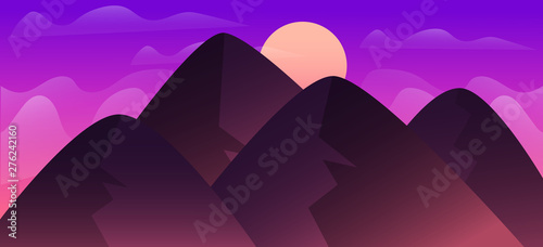 Sunset Game Background © Vectors Point