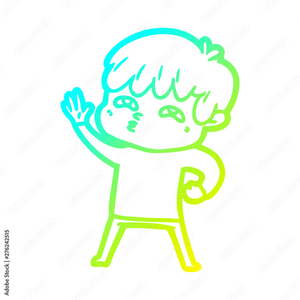 cold gradient line drawing cartoon curious man cold gradient line drawing cartoon curious man