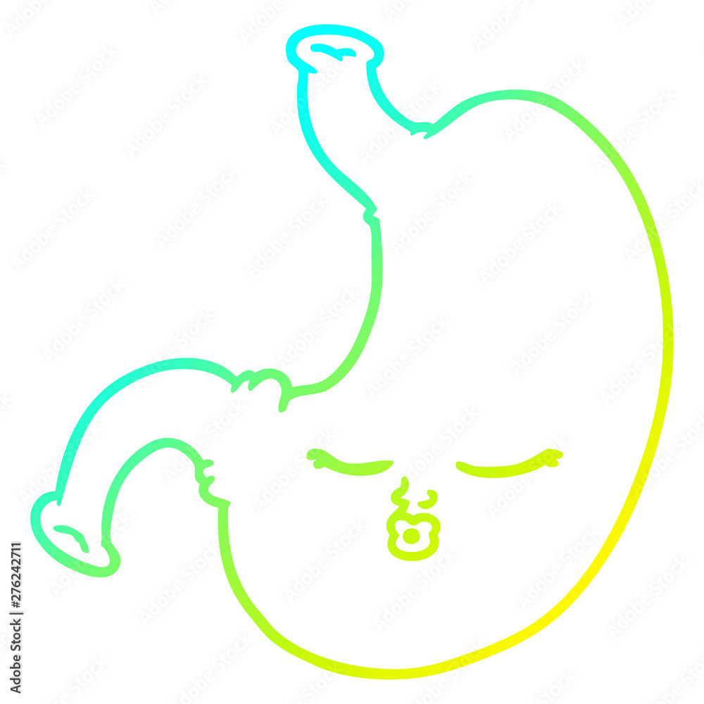 cold gradient line drawing cartoon stomach cold gradient line drawing cartoon stomach