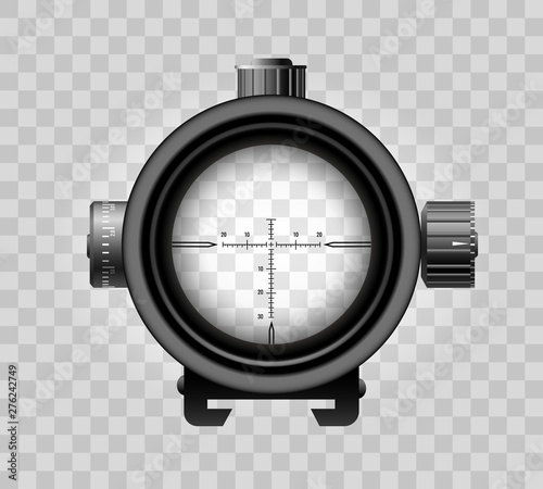 Realistic sniper scope on transparent