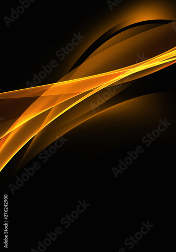 Abstract background waves. Black, yellow and orange abstract background for wallpaper oder business card