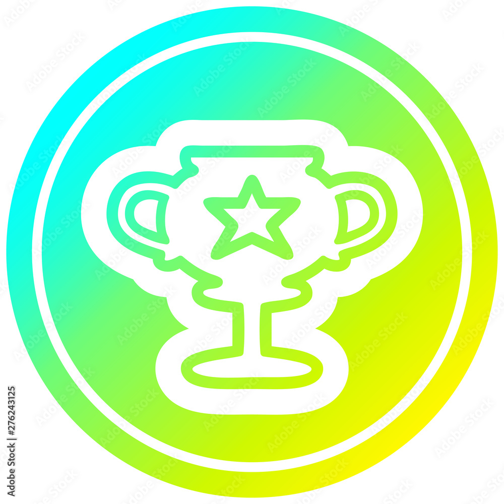 trophy cup circular in cold gradient spectrum trophy cup circular in cold gradient spectrum