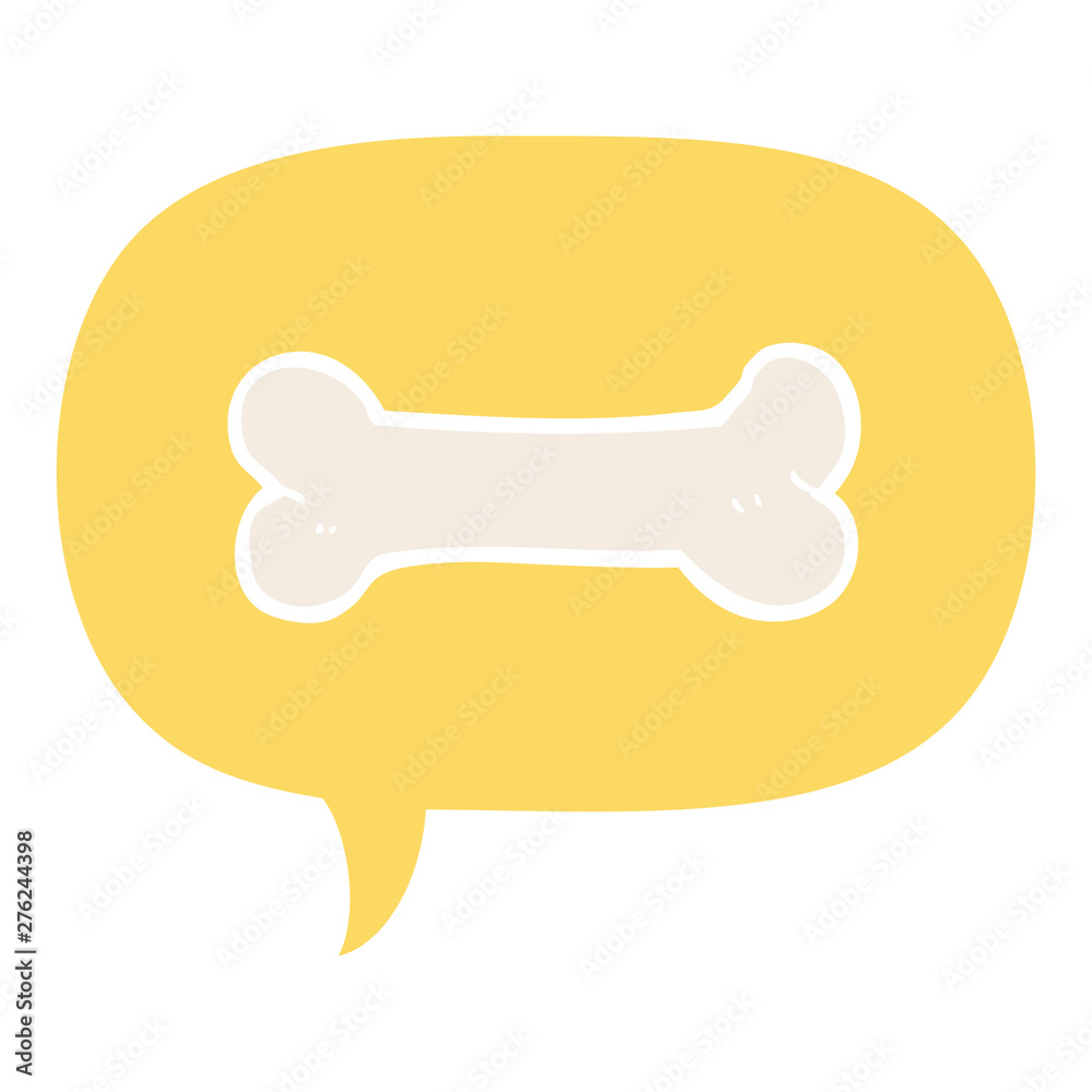 cartoon bone and speech bubble in retro style cartoon bone and speech bubble in retro style