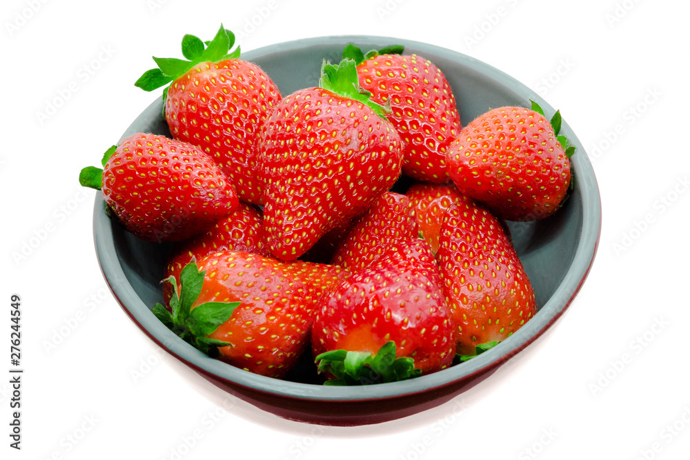 Bowl of ripe fresh strawberries on white background, isolated Bowl of ripe fresh strawberries on white background, isolated