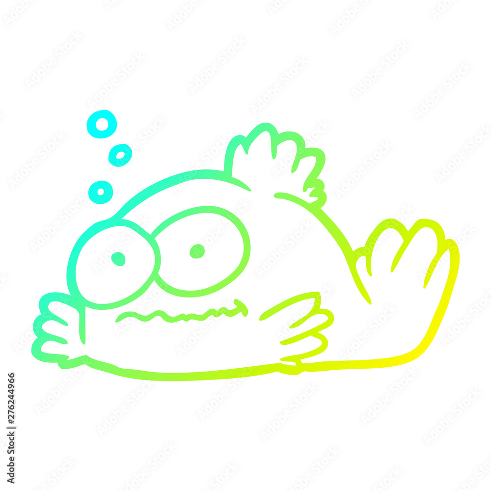 cold gradient line drawing funny goldfish cold gradient line drawing funny goldfish