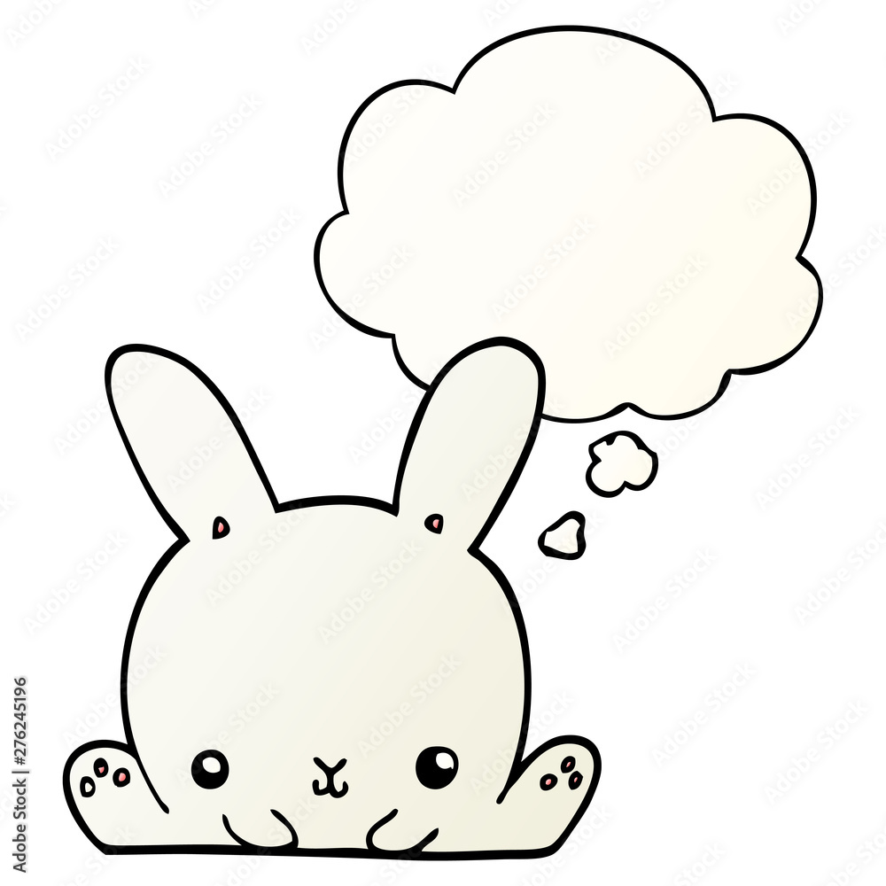 cartoon rabbit and thought bubble in smooth gradient style cartoon rabbit and thought bubble in smooth gradient style