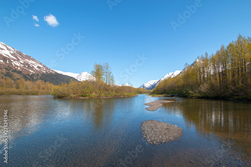 Moose Flats Wetland and Portage Creek in Turnagain Arm near Anchorage Alaska United States