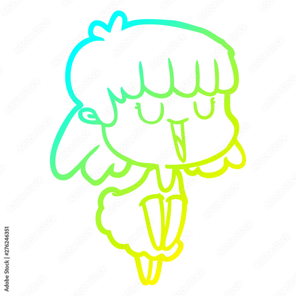 cold gradient line drawing cartoon woman cold gradient line drawing cartoon woman