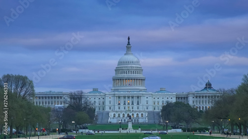 sunset cloudy evening at the us capitol building  washington