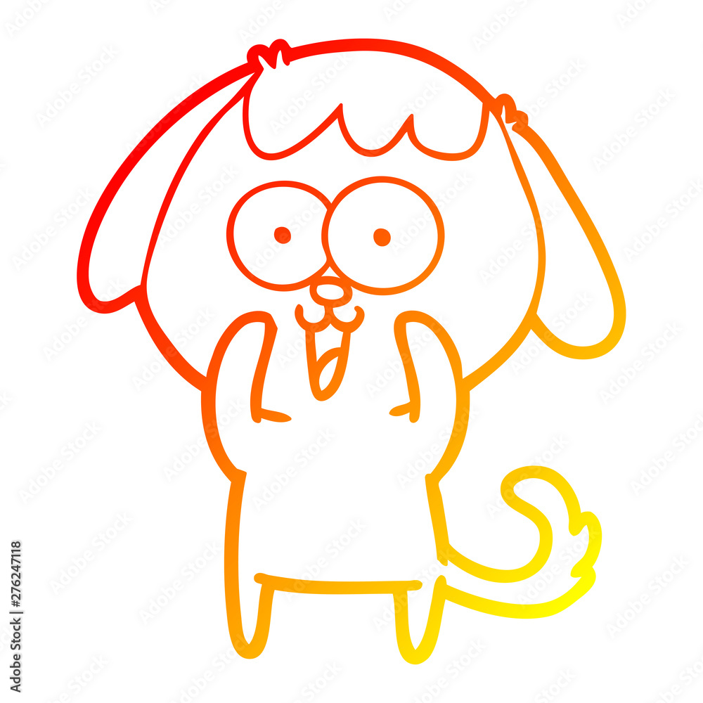 warm gradient line drawing cute cartoon dog warm gradient line drawing cute cartoon dog