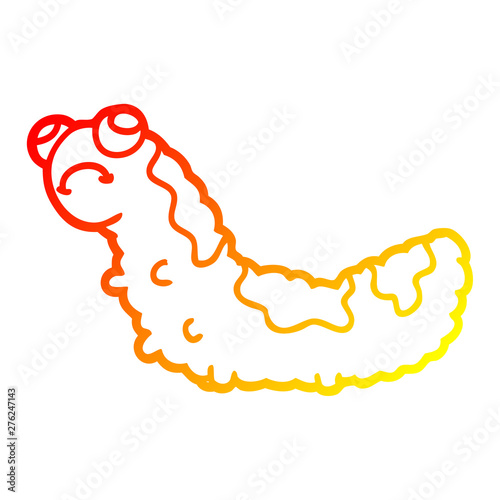 warm gradient line drawing cartoon unhappy caterpillar