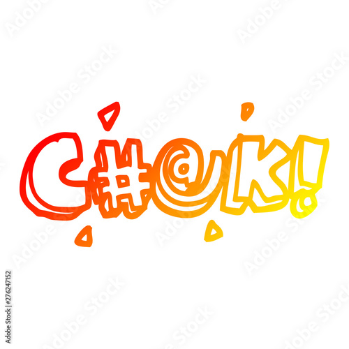 warm gradient line drawing cartoon swear word