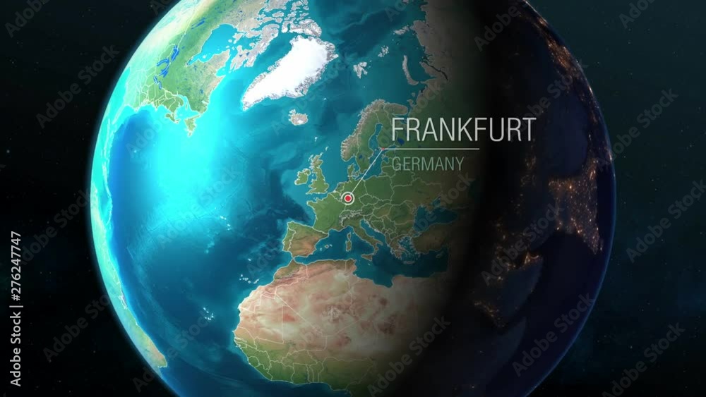 Germany - Frankfurt - Zooming from space to earth
