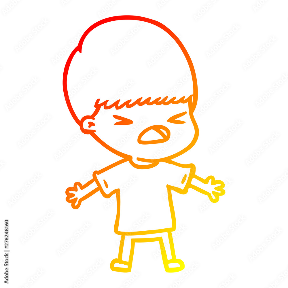 warm gradient line drawing cartoon stressed man warm gradient line drawing cartoon stressed man