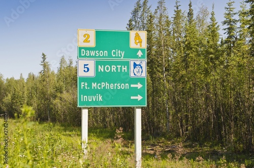 Yukon, Canada, highway junction sign photo