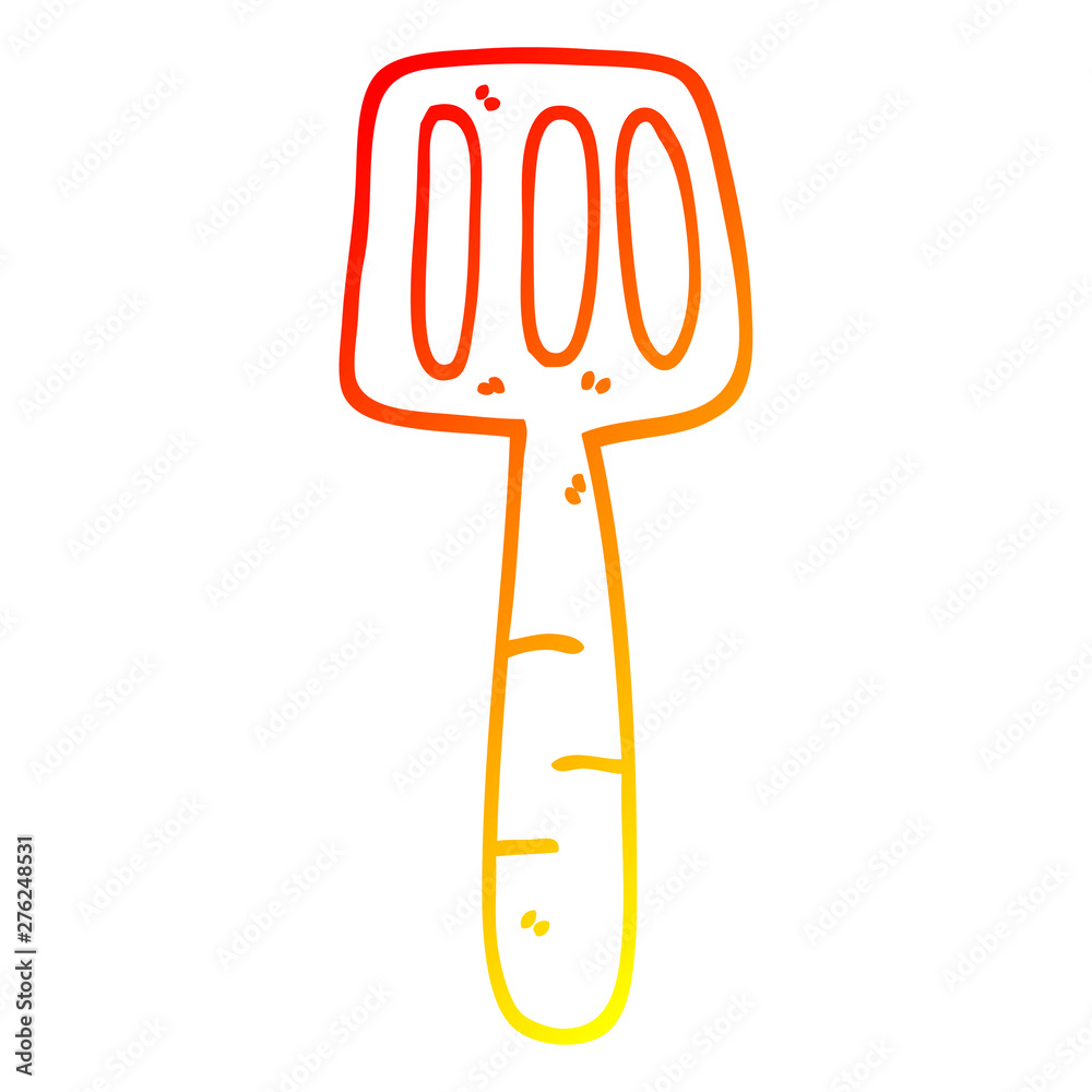 warm gradient line drawing cartoon food spatula warm gradient line drawing cartoon food spatula