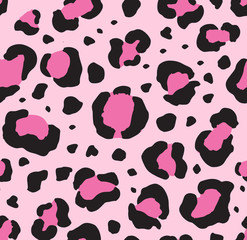 Fotobehang Lichtroze patronen Luipaardvlekken patroon op roze achtergrond  © Sweta