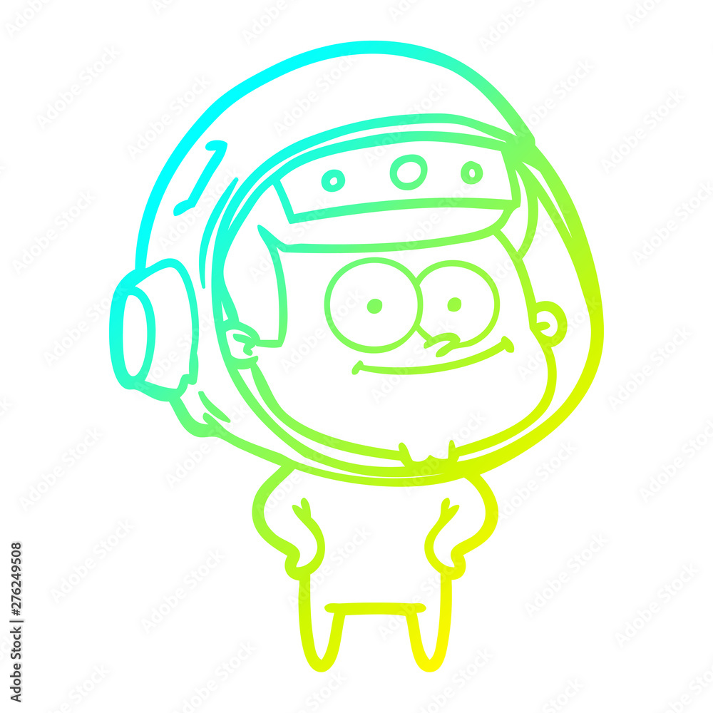 cold gradient line drawing happy astronaut cartoon cold gradient line drawing happy astronaut cartoon