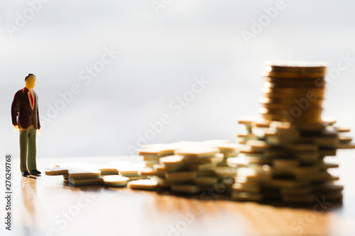 Business people with puzzles, cooperation and success, wealth accumulation
