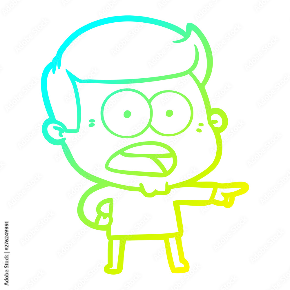cold gradient line drawing cartoon shocked man cold gradient line drawing cartoon shocked man
