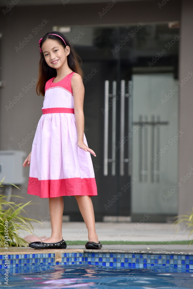 Petite Asian Girl And Happiness Stock Photo