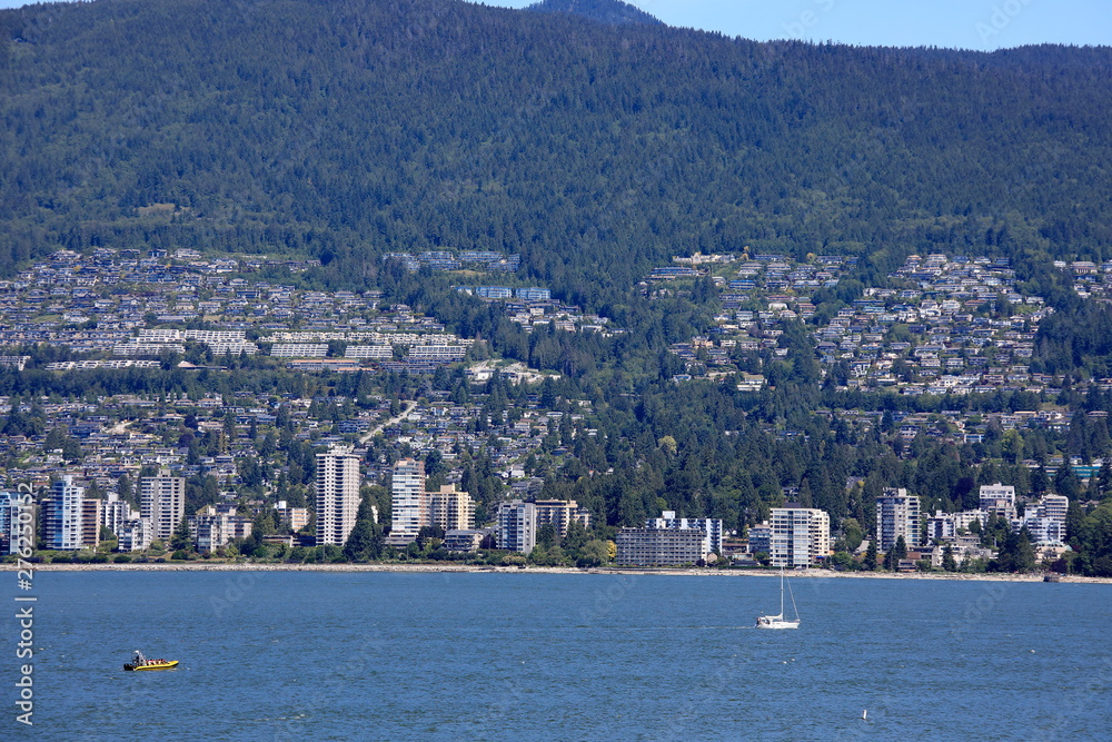 View of North Vancouver city from Stanley Park.