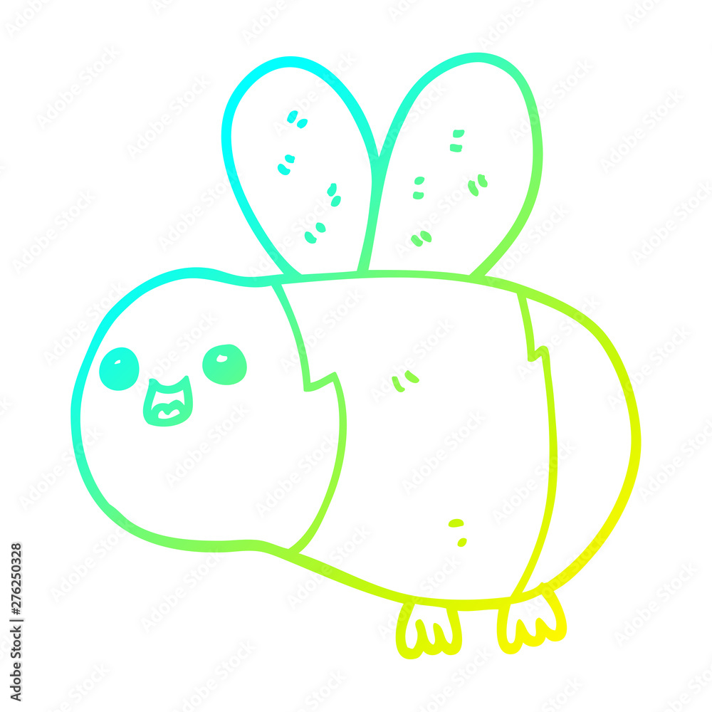 cold gradient line drawing cartoon bee cold gradient line drawing cartoon bee