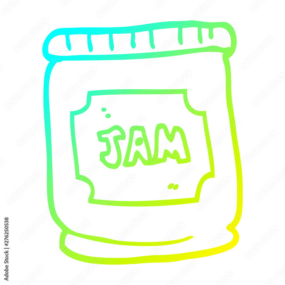 cold gradient line drawing cartoon jam pot